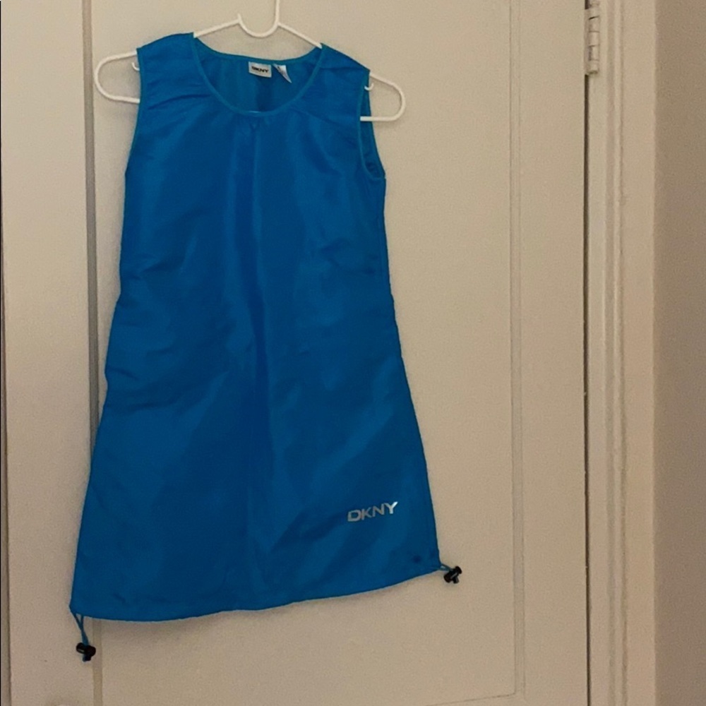 NWT DKNY girls blue dress with pockets size: M